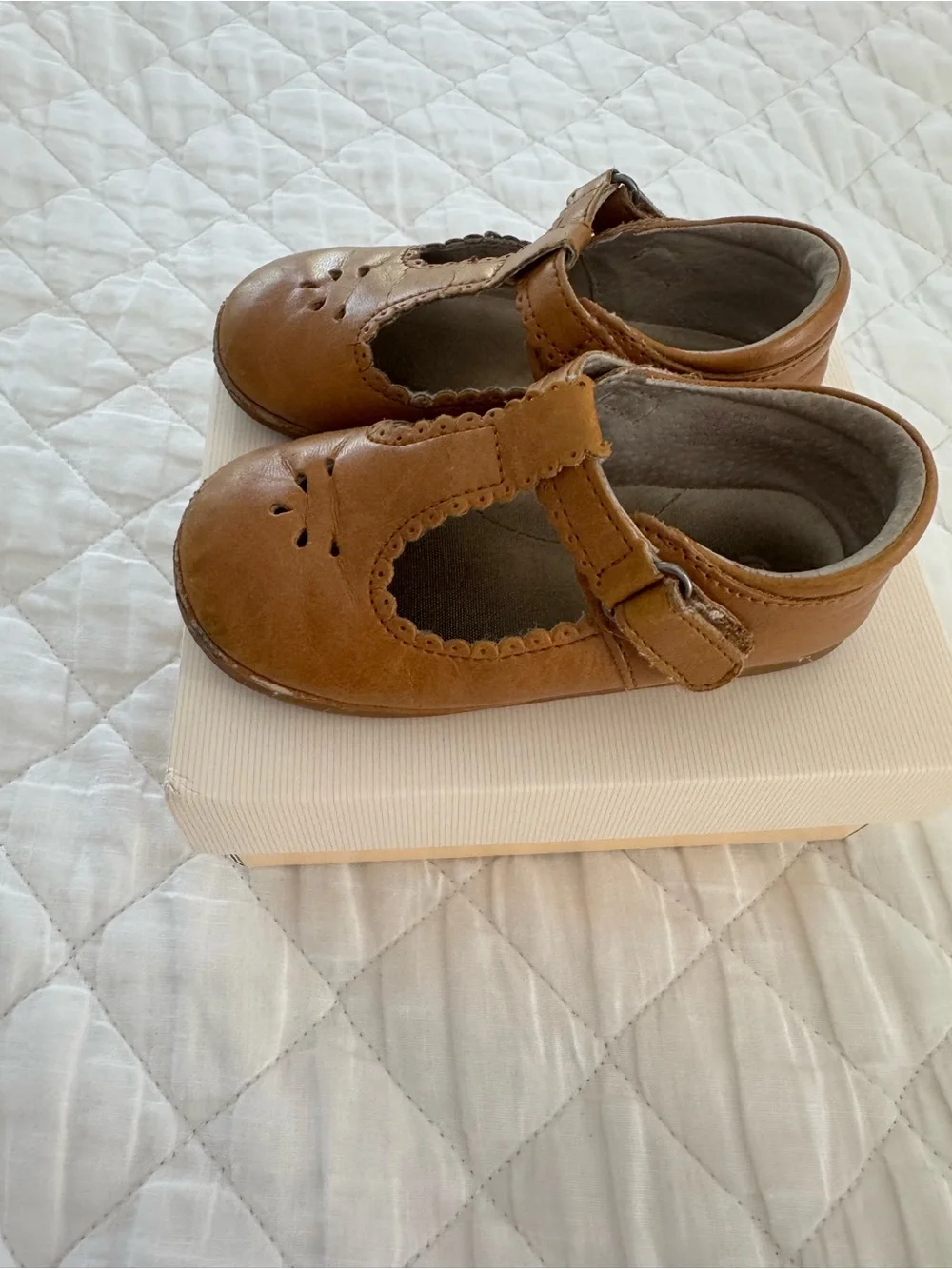 T-Strap Baby Walker Shoes in Tan - Comfortable Everyday Wear